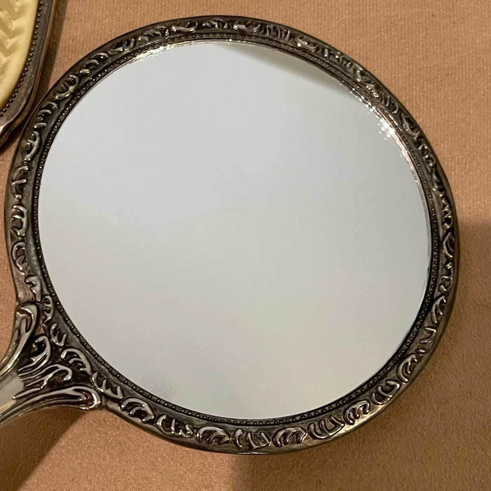 Vintage Silver Vanity Mirror Set